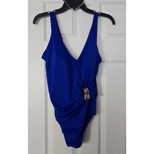 Longitude Womans One Piece Bathing Suit Size 16 Roysl Blue